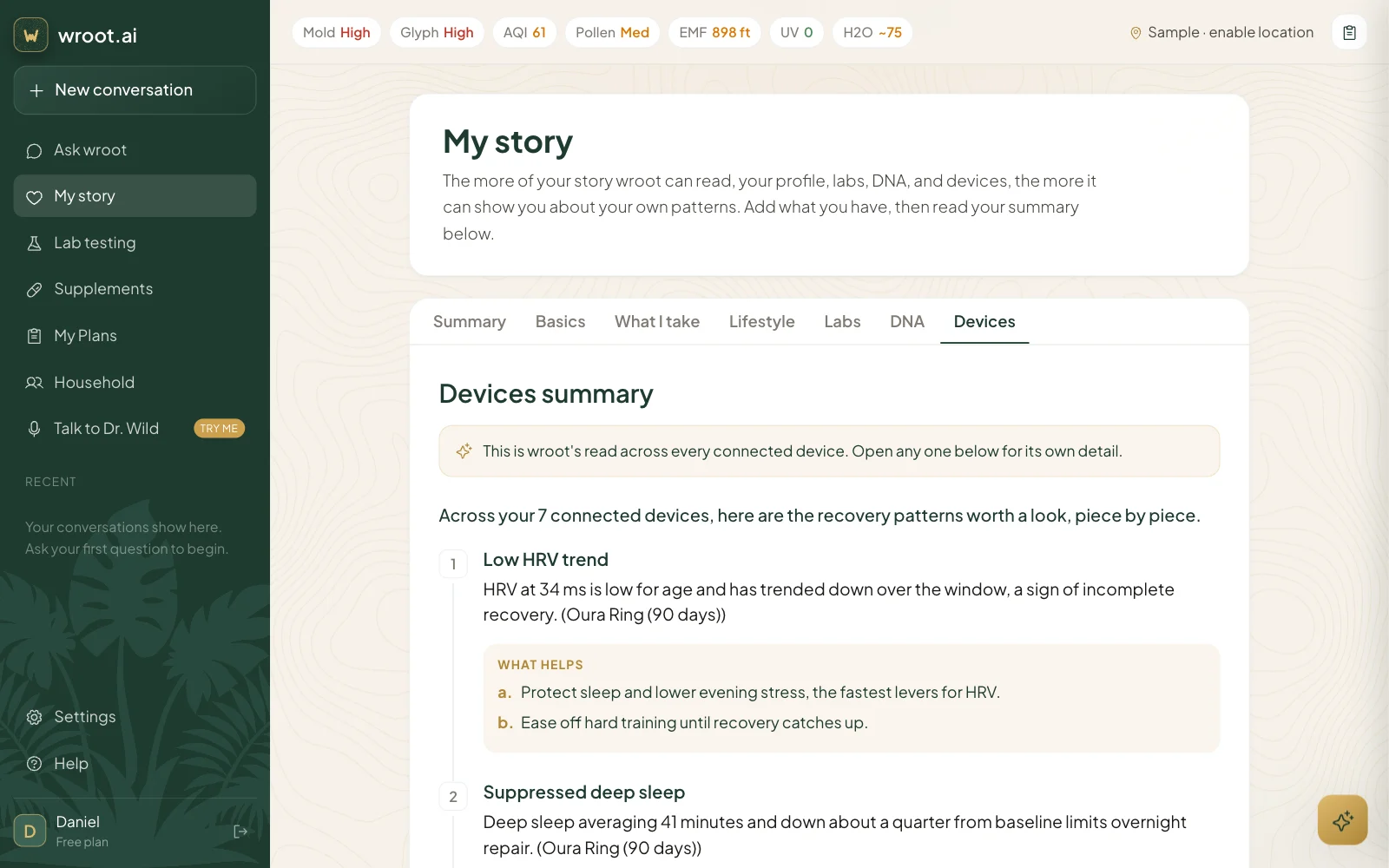 Devices summary: recovery patterns read across connected wearables, with what helps